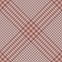 Glen plaid pattern vector in rosy pink. Seamless herringbone tweed tartan check background texture for skirt, blanket, tablecloth, other modern spring summer autumn everyday fashion fabric print.