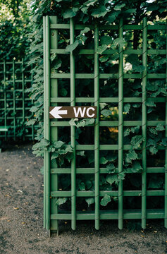 WC Public Toilet Sign in the Park