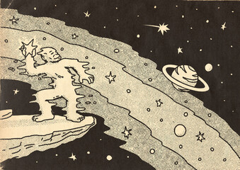 Monkey Throwing Stars In The Universe