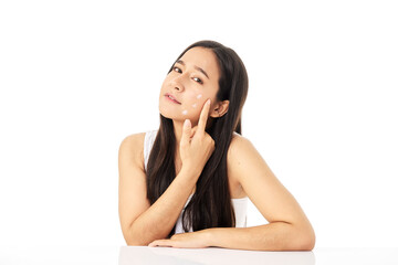 woman applying Skin care cream