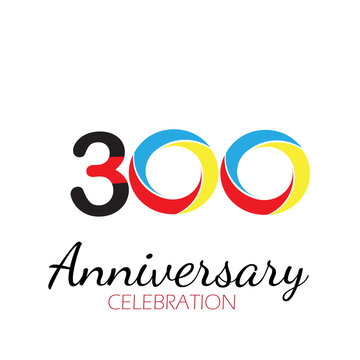 300 YEAR ANNIVERSARY CELEBRATION VECTOR DESIGN TEMPLATE ILLUSTRATION