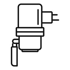 Car charger plug icon, outline style