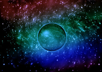 galaxy in a free space. 3D rendering