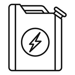 Hybrid car fuel canister icon, outline style