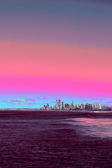 Fototapeta premium sunset over the city