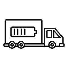 Electric truck icon, outline style