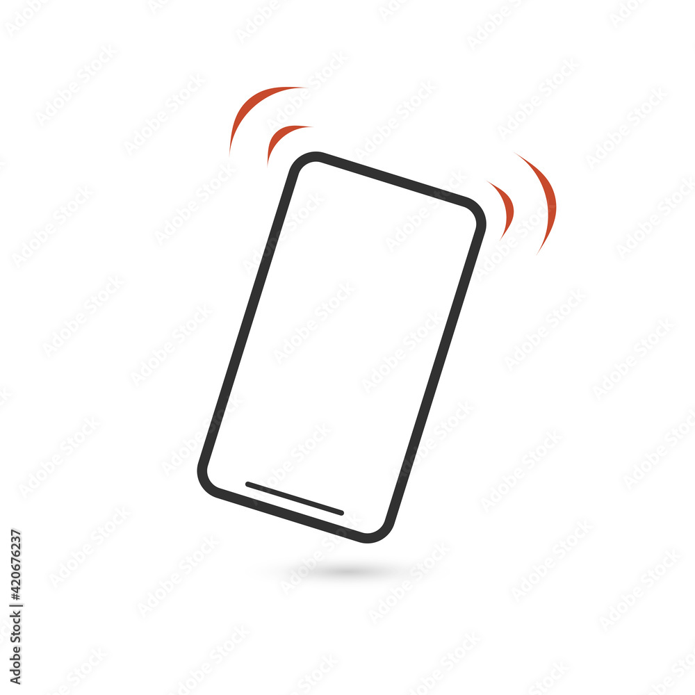 Poster vibrationg or ringing phone icon. vibration mode vector image to be used in web applications, mobile