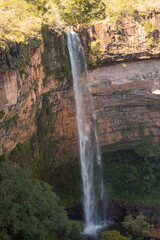 Rio Coxipó falling down at the Veu da Noiva in the Chapada Dos Guimaraes Nationalpark in Mato Grosso, Brazil