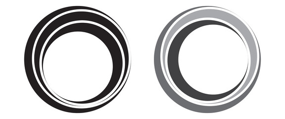 Circles with different lines in the form of a logo or icon.