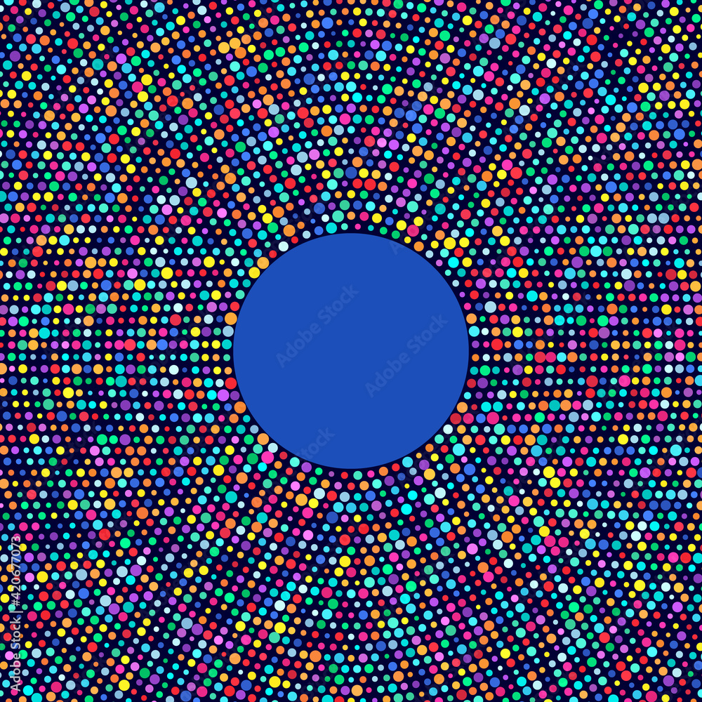Poster color halftone mosaic with dots. abstract background for any cards or brochures.