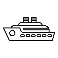 Fototapeta premium Travel boat icon, outline style