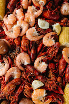 Crawfish / Crayfish and boiled shrimp and corn