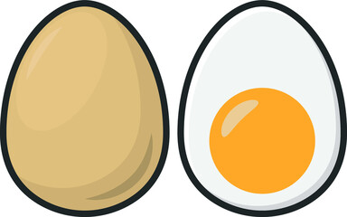 Chicken eggs. Hard boiled egg.