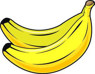 banana icon, vector banana icon, isolated flat banana icon	