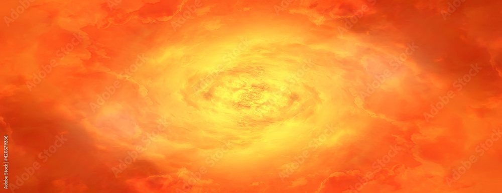 Sticker orange sky universe swirling abstract background