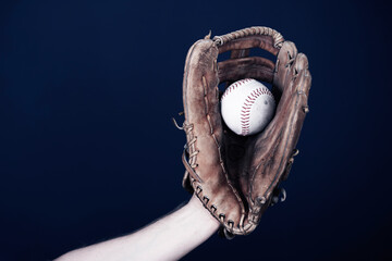 Old Vintage Baseball Background. Shallow focus