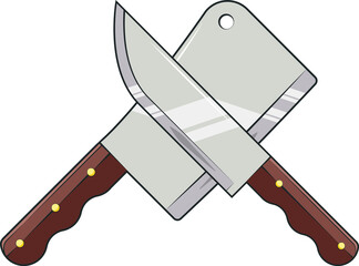 Table knives for cooking. Cleaver, knife, kitchen.