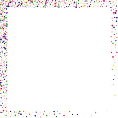 Blue Round Bright Texture. Shape Circle Isolated. Green Abstract Confetti Background. Red Scattered Geometric.