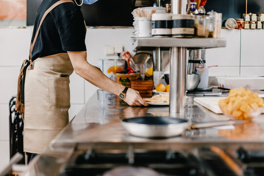 Scenes from the restaurant kitchen.