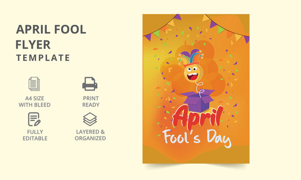 Greeting Card Template for April Fool's Day. Flier, Blog, Article, Greeting Card, Ad, Marketing. vector illustration.