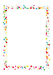 Multicolored Dot Fun Background. Confetti Celebration Texture. Yellow Color Circle. Red Abstract Round Illustration.