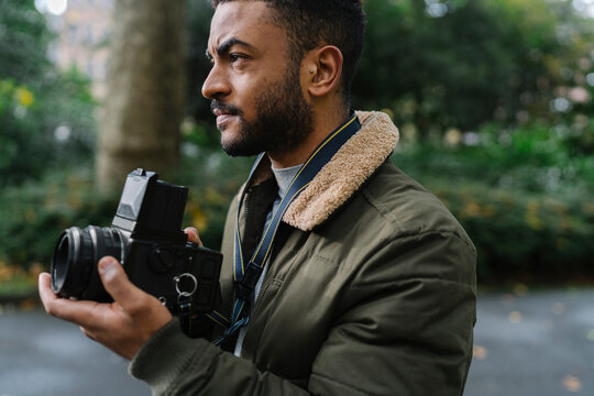 Man With Medium Format Film Camera