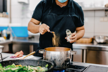 Scenes from the restaurant kitchen.