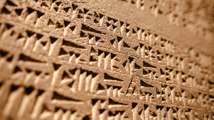 Van, Turkey Ancient Urartu cuneiform from Van fortress. IX-VI century BC e. - 420682092