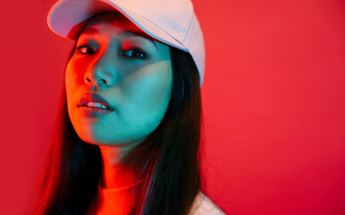 Chinese young woman in the studio