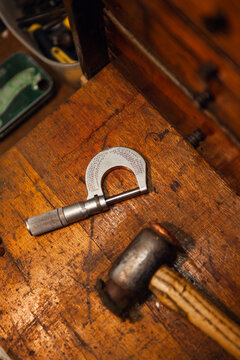 Jewellery makers micrometer and mallet