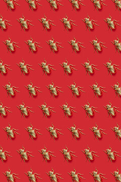 Pattern from metal golden scarab beetles.
