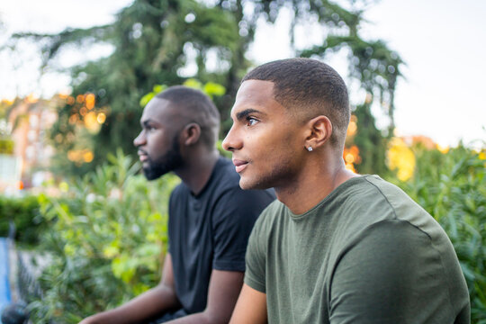 Two Black Friends Outdoors.