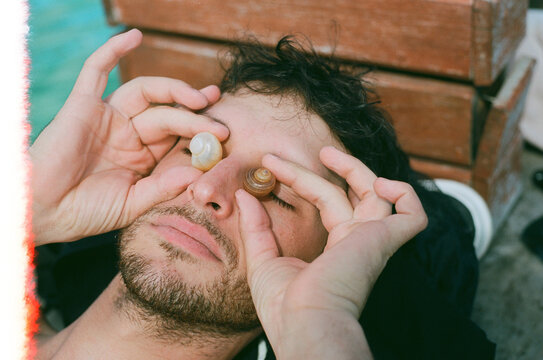 Portrait of a Young Man with Shells on His Eyes
