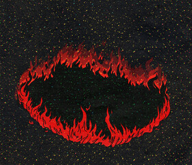 Black Hole As Circle Of Fire In The Universe