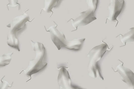 Horizontal pattern from plaster oxen statues.