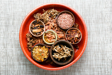 Medicinal healing herbs in alternative medicine