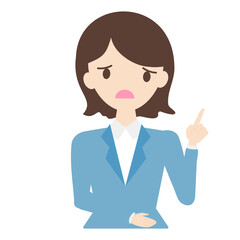 説教するスーツ姿の女性