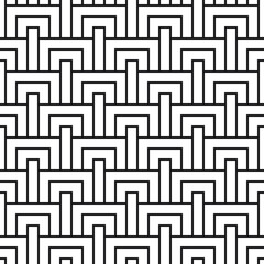 Block seamless pattern, black. A seamless retro pattern with black and white geometric motifs.