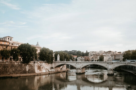 city center of rome with Tiber River