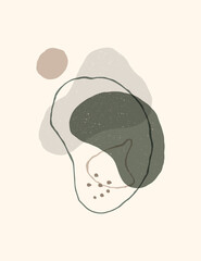 Abstract Background In A Trendy Minimalist Style. Vector Hand Drawn Illustration from Organic shapes