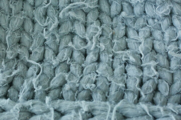knitted wool bed duvet blue texture closeup photo
