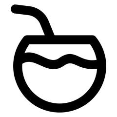 
Glyph design of coconut water icon

