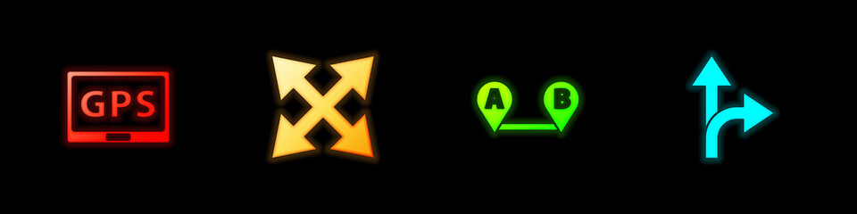 Set Gps device with map, Road traffic sign, Route location and icon. Vector