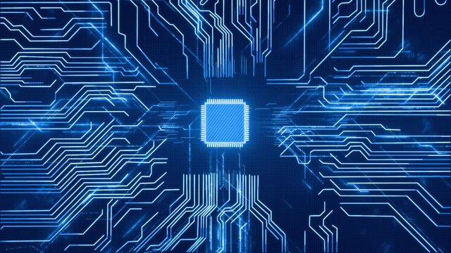 Computer AI chip CPU circuit board.