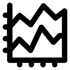 
A solid icon of area graph, editable design

