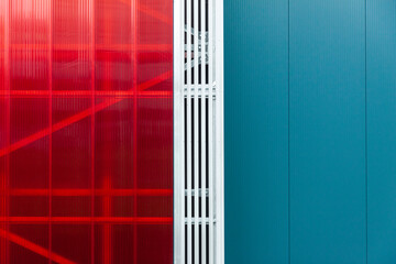 Colorful modern building exterior detail