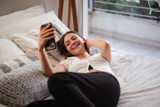 young couple in a facetime videocall