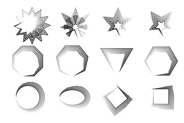 Set of Scribble arrow isolated on white background. black hand drawn arrows set icon. Rectangle, Circle, Arrow, Polygonal outline