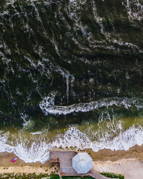 Kite Surfing past the board walk