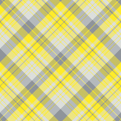 Seamless pattern in bright yellow and gray colors for plaid, fabric, textile, clothes, tablecloth and other things. Vector image. 2